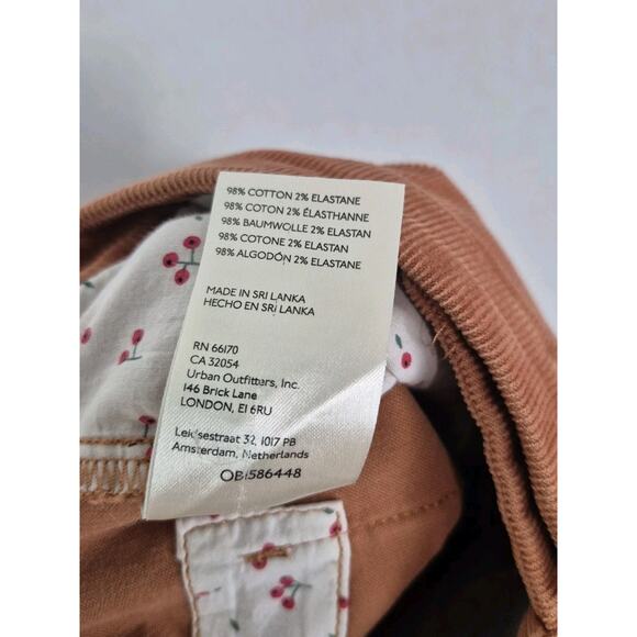 Anthropologie Maeve Corduroy Wide Leg Pants Size 4 Orange Retro Boho Festival - Picture 6 of 11